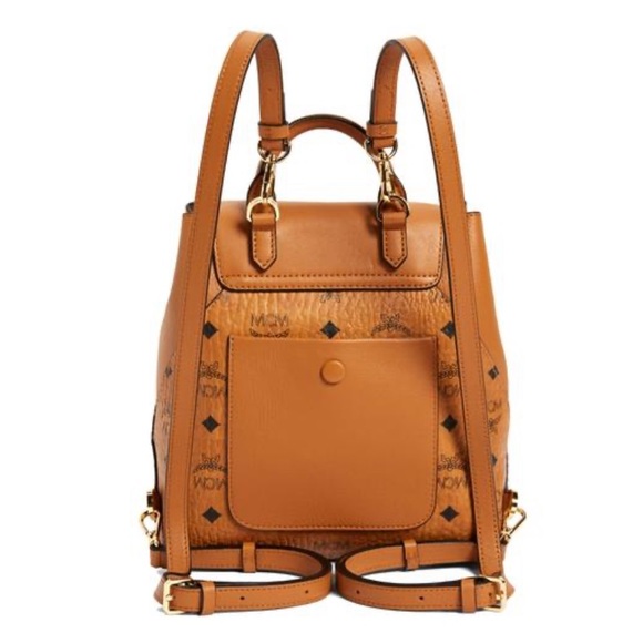 MCM Convertible Backpack/Crossbody Cognac Logo Bag - Picture 16 of 16